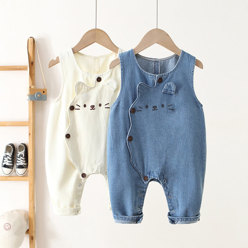 Salopette di jeans a forma di gatto per neonati e bambini - image 1