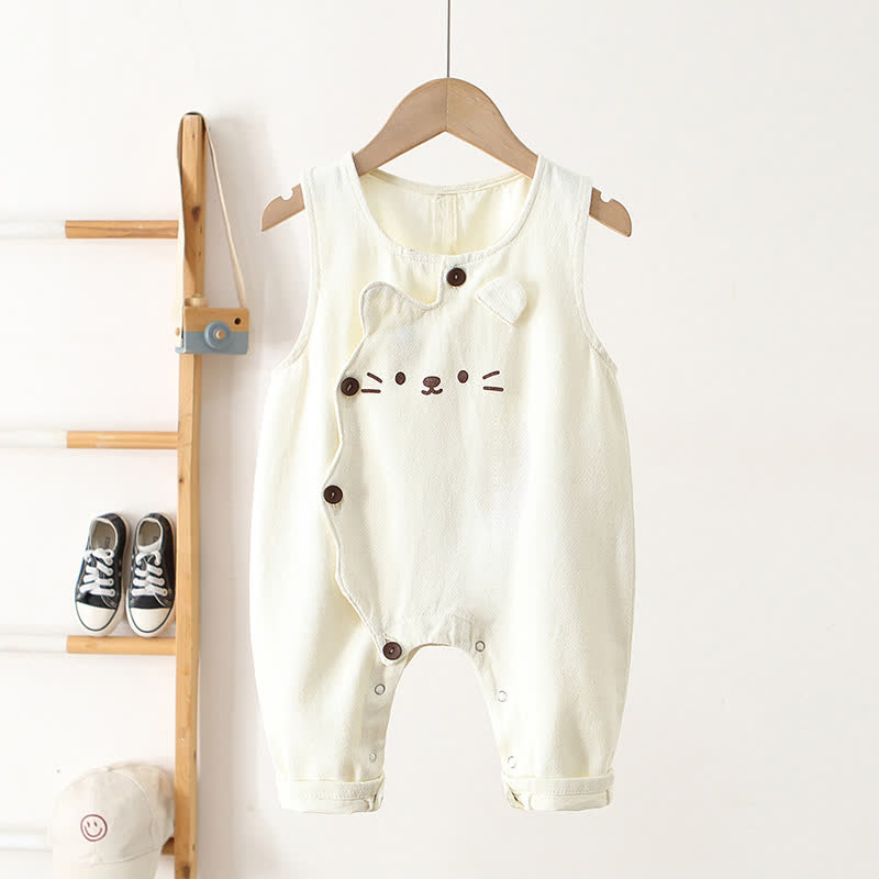 Salopette di jeans a forma di gatto per neonati e bambini - Bianco - 3-5T - image 4
