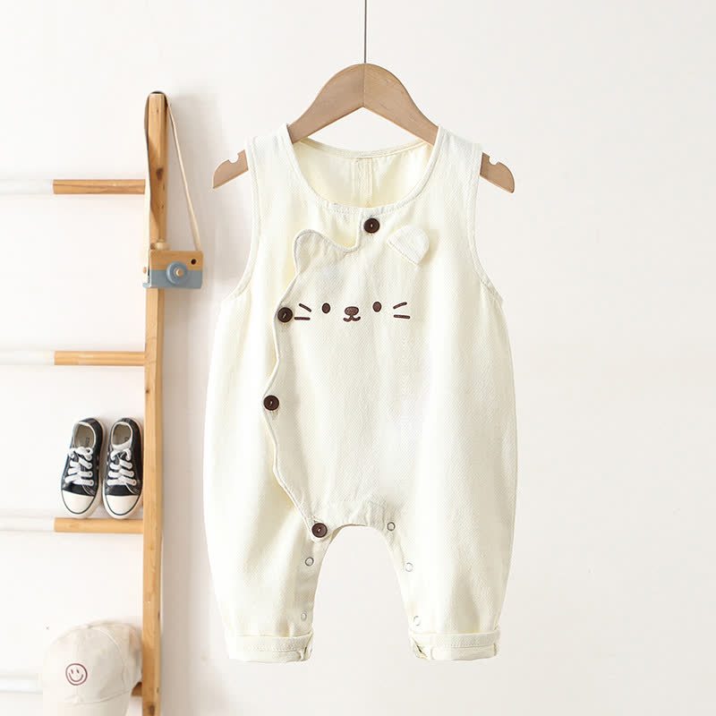 Salopette di jeans a forma di gatto per neonati e bambini - Bianco - 3-5T - image 4