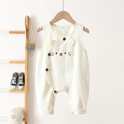Salopette di jeans a forma di gatto per neonati e bambini - Bianco - 3-5T - image 4