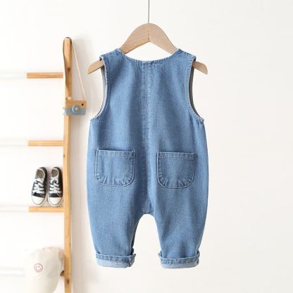 Salopette di jeans a forma di gatto per neonati e bambini - image 3
