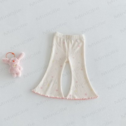 Pantaloni a fiori color block per bambine - Beige - 5-7T - image 4