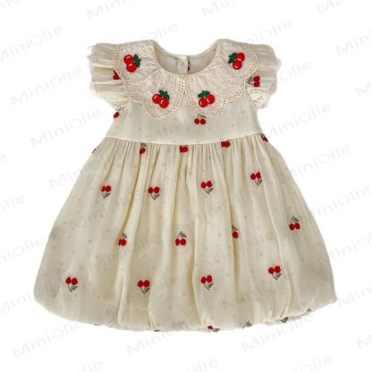 Vestito a pois beige per bambina - image 4
