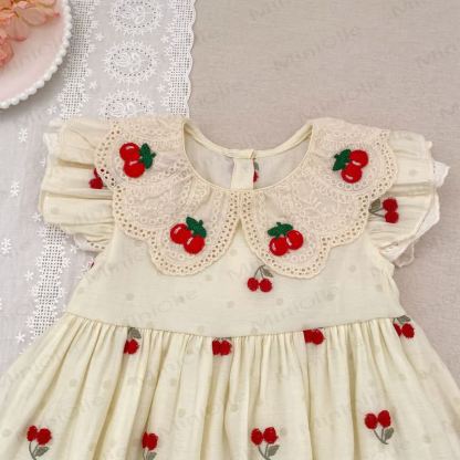 Vestito a pois beige per bambina - image 5