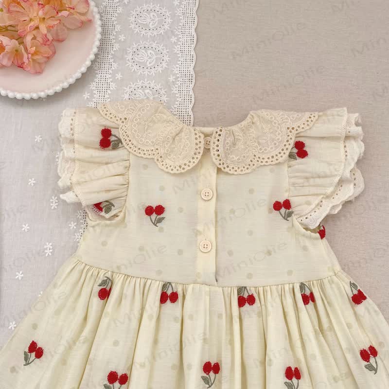 Vestito a pois beige per bambina - image 6