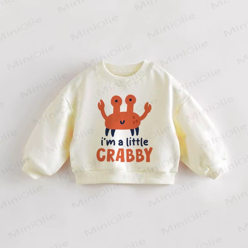Felpa color crema per neonati e bambini I'M A LITTLE CRABBY - Crema - 3-5T - image 1