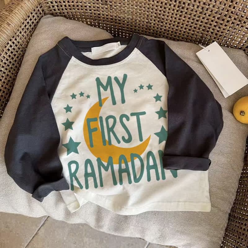 MY FIRST RAMADAN Maglietta raglan grigio scuro per neonati - Grigio scuro - 2-3T - image 1