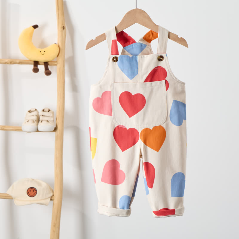 Tuta beige con cuori colorati per neonati e bambini - image 2