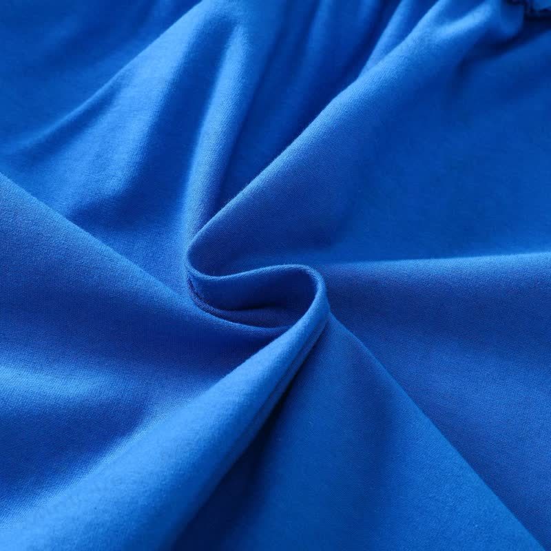 Vestito con spalline in rete blu tinta unita per bambina - image 6