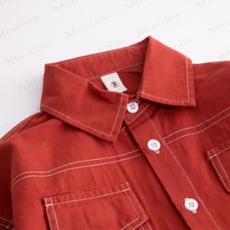 Maglietta rossa con tasca per bambino - image 4