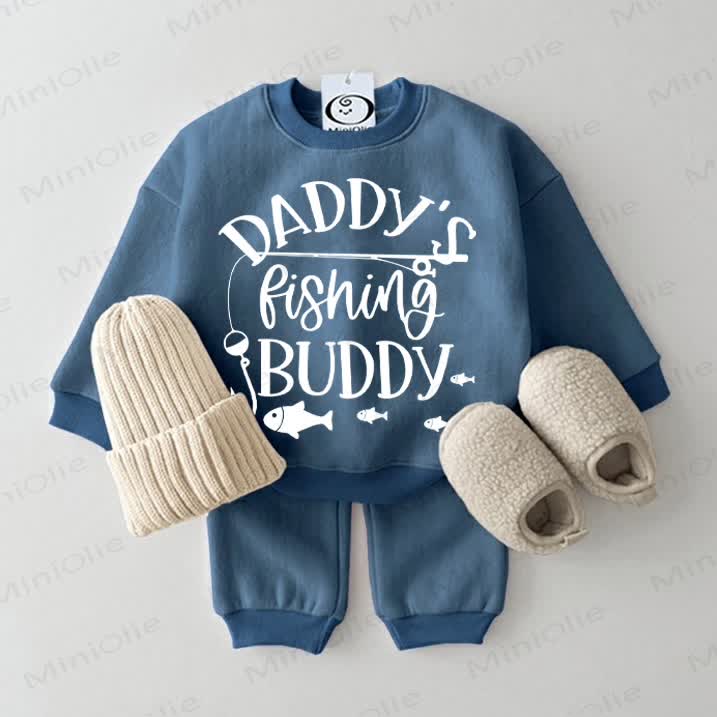 Completo tuta blu da bambino DADDY'S FISHING BUDDY, 2 pezzi - Blu - 2-3T - image 1