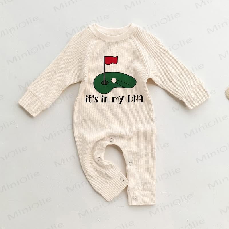È NEL MIO DNA Baby Waffle Golf Romper - Beige - 18-24 mesi - image 1
