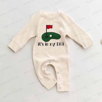 È NEL MIO DNA Baby Waffle Golf Romper - Beige - 18-24 mesi - image 1