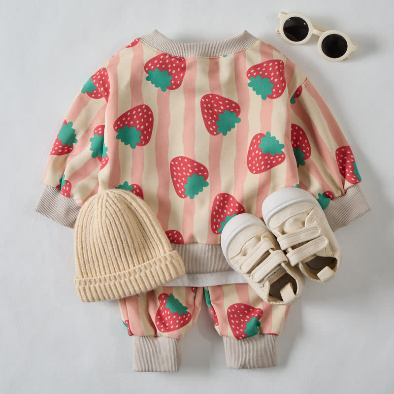 Set 2 pezzi Baby Beige Stripe Strawberry - image 3