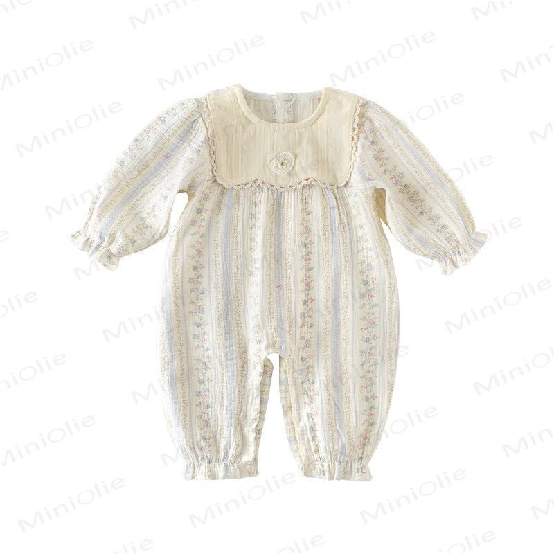 Tutina beige floreale per bambina - image 2