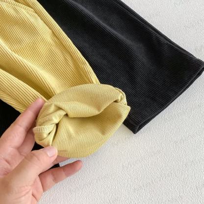 Pantaloni in velluto a coste tinta unita per neonati e bambini - image 7