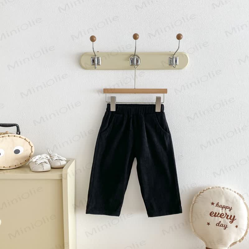 Pantaloni in velluto a coste tinta unita per neonati e bambini - Nero - 8 anni - image 5