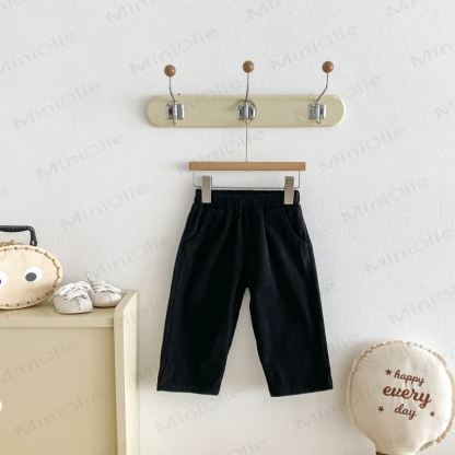 Pantaloni in velluto a coste tinta unita per neonati e bambini - Nero - 8 anni - image 5