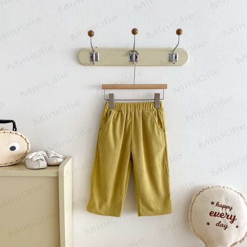 Pantaloni in velluto a coste tinta unita per neonati e bambini - Giallo - 8 anni - image 6