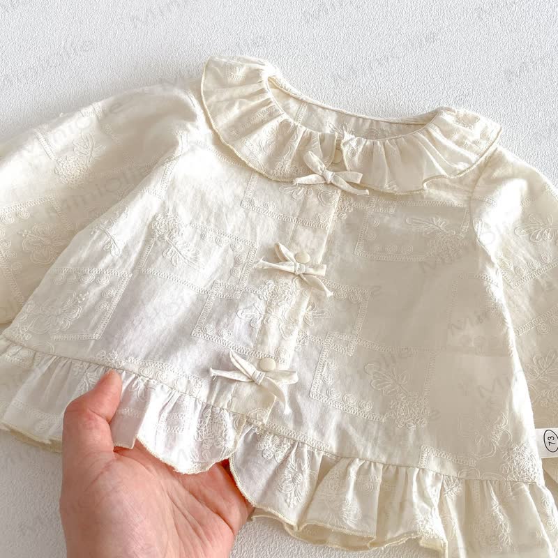 Canotta/pantaloni in denim/top con fiocco per bambina/neonata - image 18