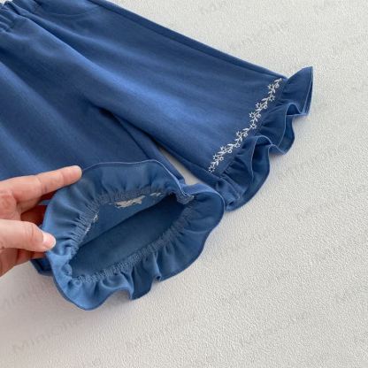 Canotta/pantaloni in denim/top con fiocco per bambina/neonata - image 22