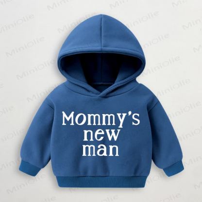 Felpa con cappuccio blu per neonati e bambini MOMMY'S NEW MAN - Blu - 3-5T - image 1