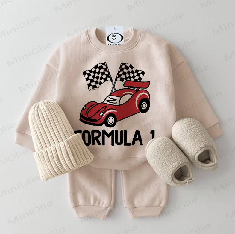 Felpa per neonati FORMULA 1, set 2 pezzi beige - Beige - 2-3T - image 1