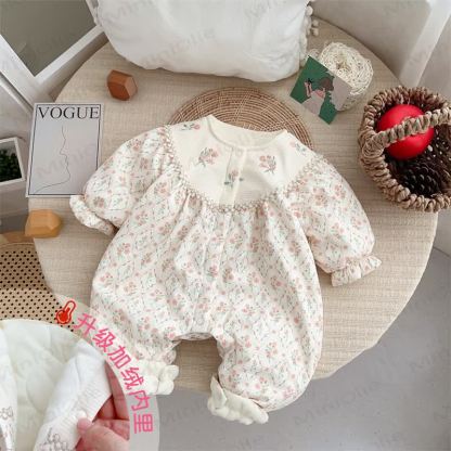 Tutina pigiama con ricami floreali per bambina - image 3