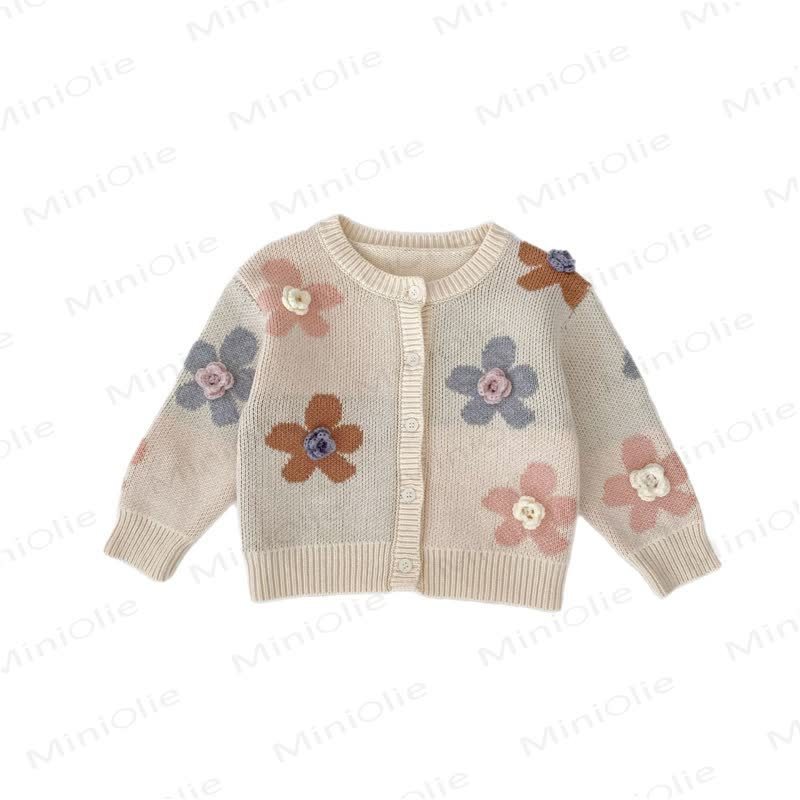 Cardigan ricamato con fiori per neonati - image 10