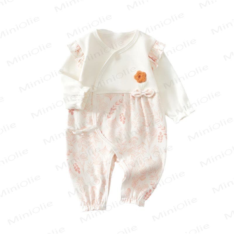 Tutina kimono con fiori 3D per neonati - image 3