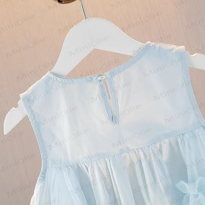 Vestito senza maniche in rete floreale per bambina - image 5