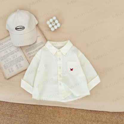 Canotta in maglia a forma di cane per neonato/top beige/pantaloni marroni - Top beige - 3-5T - image 7