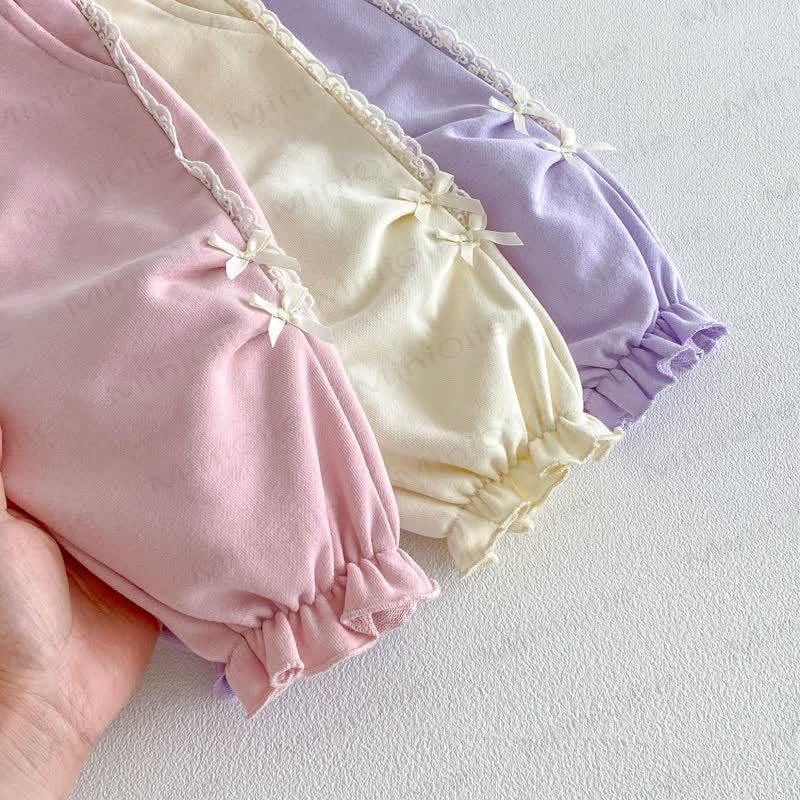 Pantaloni con fiocco in pizzo per bambina - image 12