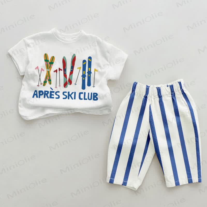 Set 2 pezzi a righe verticali azzurro cielo APRES SKI CLUB - Bianco e blu - 2-3T - image 1