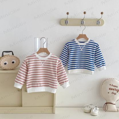 Felpa a righe rosa/blu per bambini - image 1