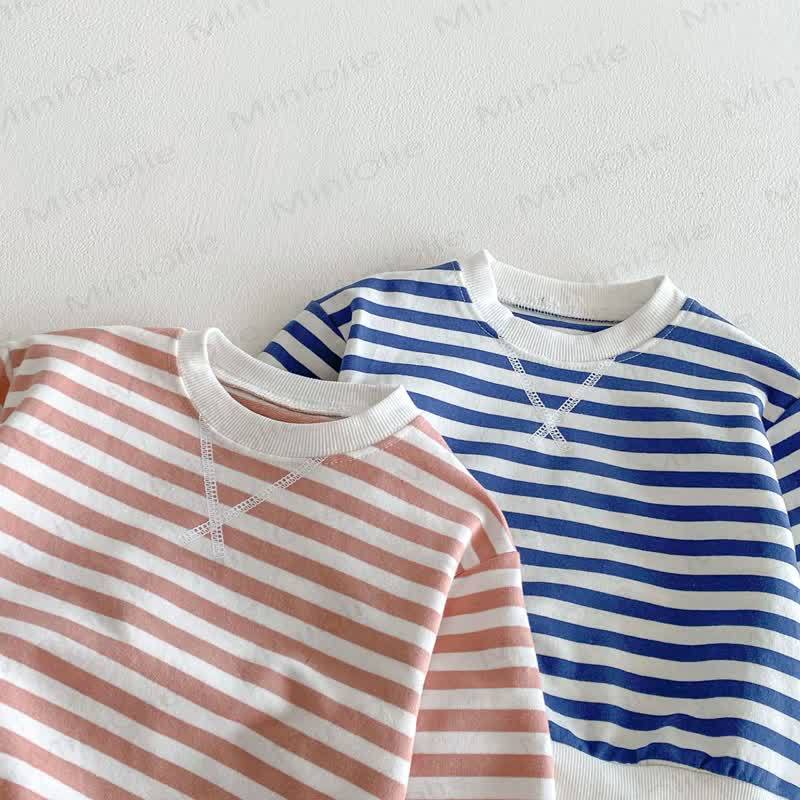 Felpa a righe rosa/blu per bambini - image 9