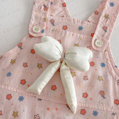 Tutina con fiocco e fiori per bambina/Top in pizzo tinta unita - image 9