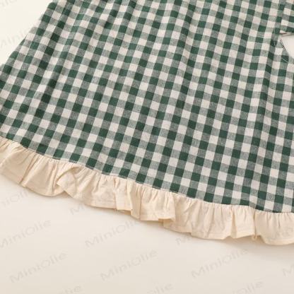 Set da 2 pezzi con maniche a palloncino a quadri per bambina - image 19