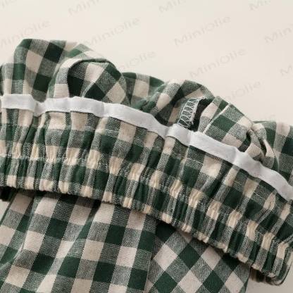 Set da 2 pezzi con maniche a palloncino a quadri per bambina - image 22