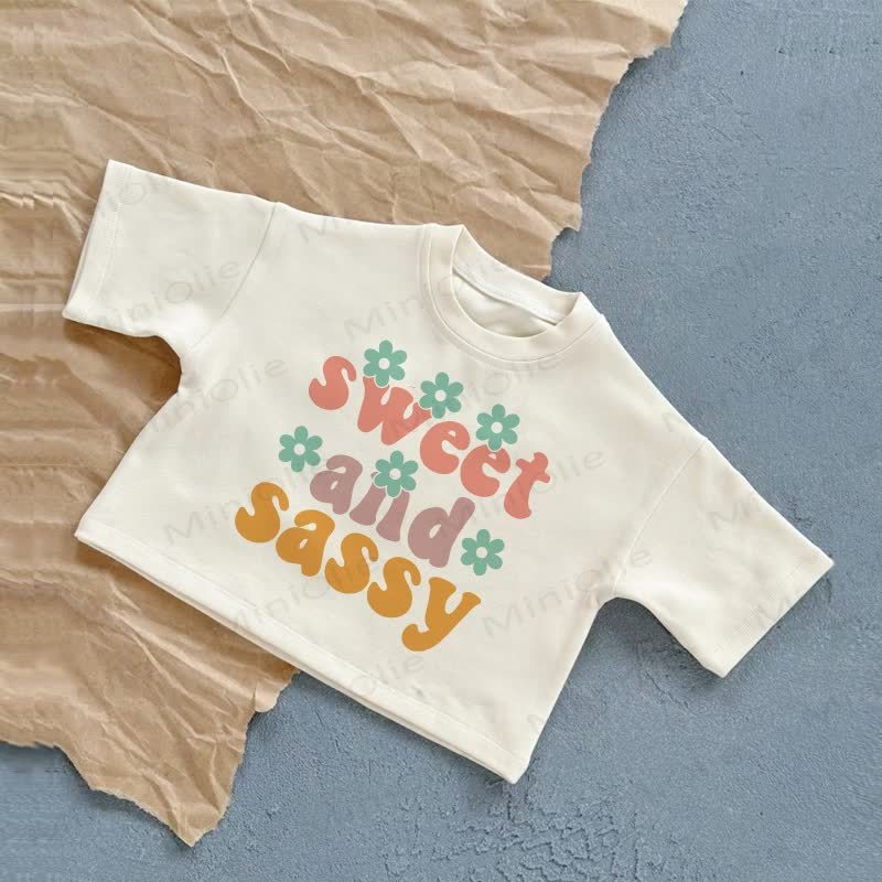 Maglietta estiva casual con motivo a fiori per neonati, DOLCE E SASSY - Bianco - 2-3T - image 1