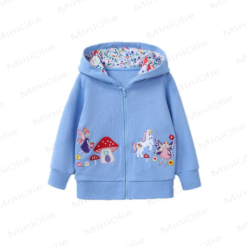 Felpa con cappuccio e zip a forma di fungo per bambina - image 5