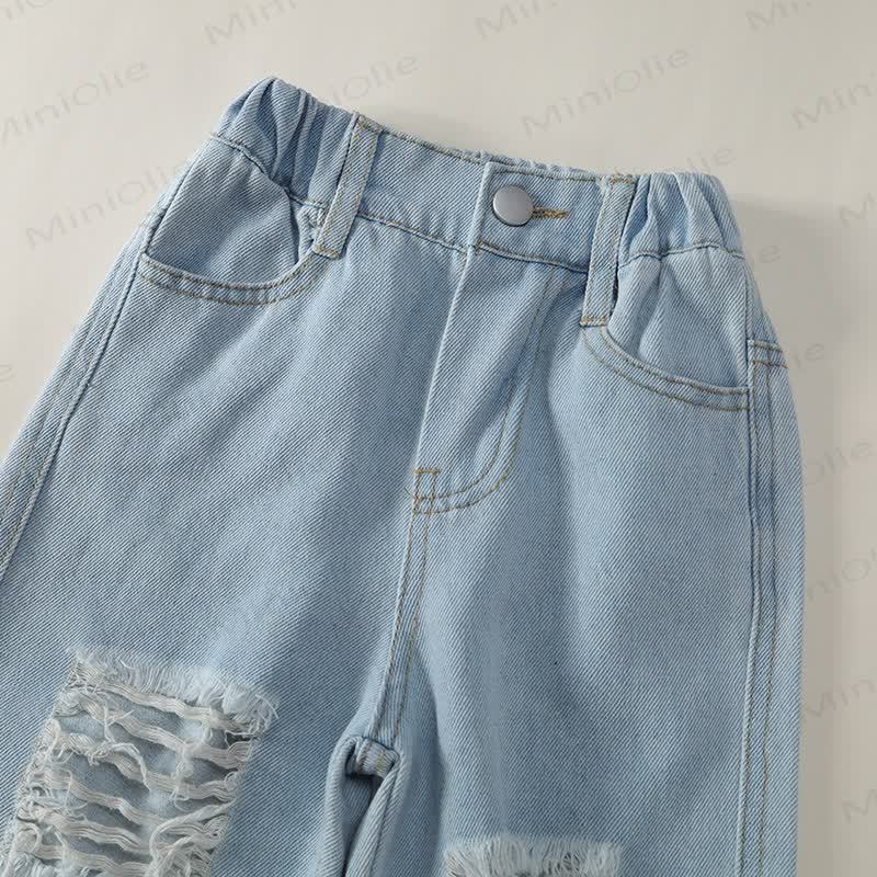 Pantaloni larghi in denim per bambine - image 4