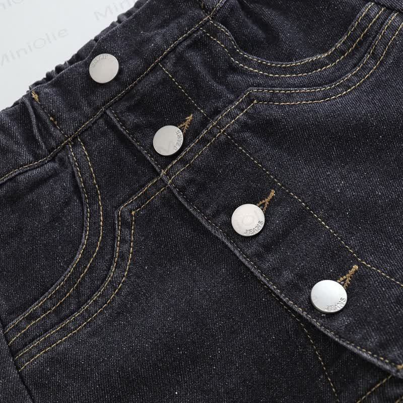 Pantaloncini in denim tinta unita per bambine - image 13