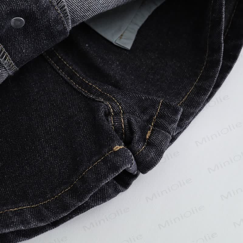 Pantaloncini in denim tinta unita per bambine - image 14