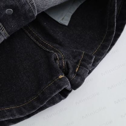 Pantaloncini in denim tinta unita per bambine - image 14