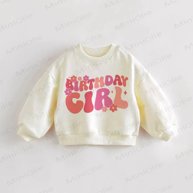 Felpa per neonati e bambini BIRTHDAY GIRL - Crema - 3-5T - image 1