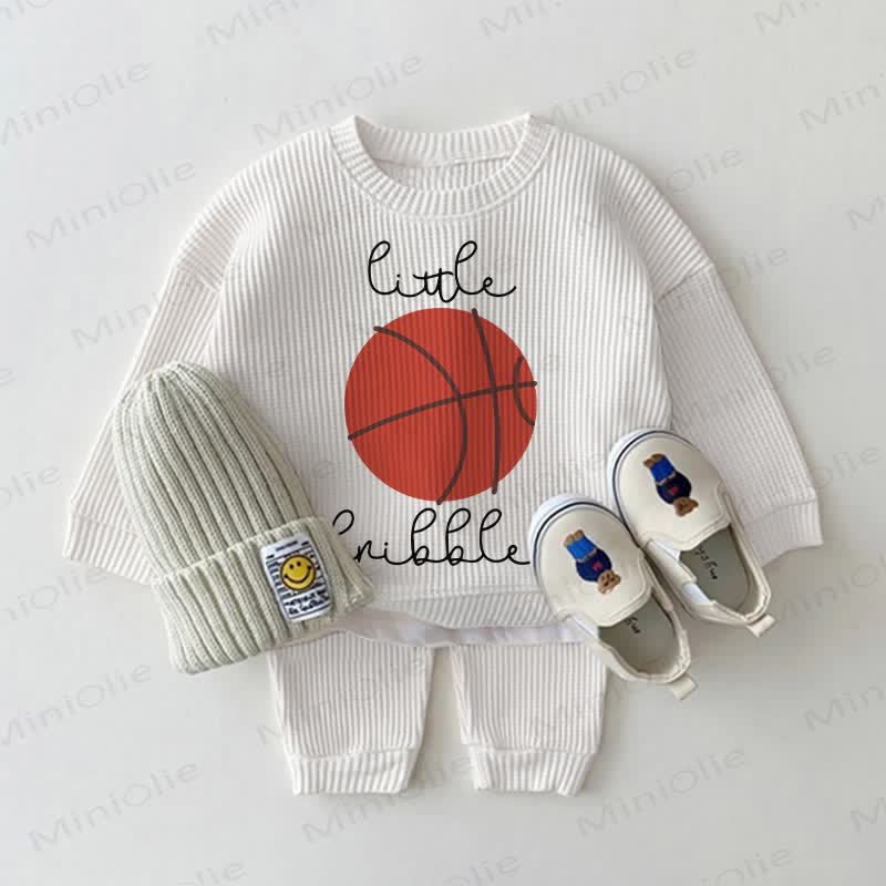 LITTLE DRIBBLER Set 2 pezzi felpa bianca a nido d'ape per neonati - Bianco - 18-24 mesi - image 1