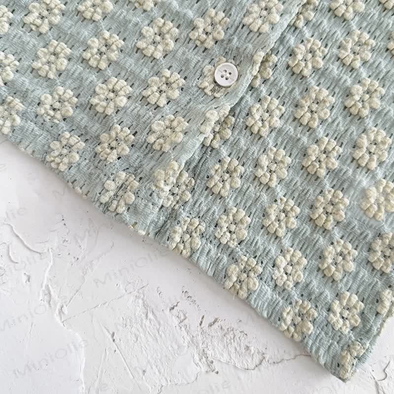 Completo in maglia da 2 pezzi con fiori ricamati per bambina - image 7