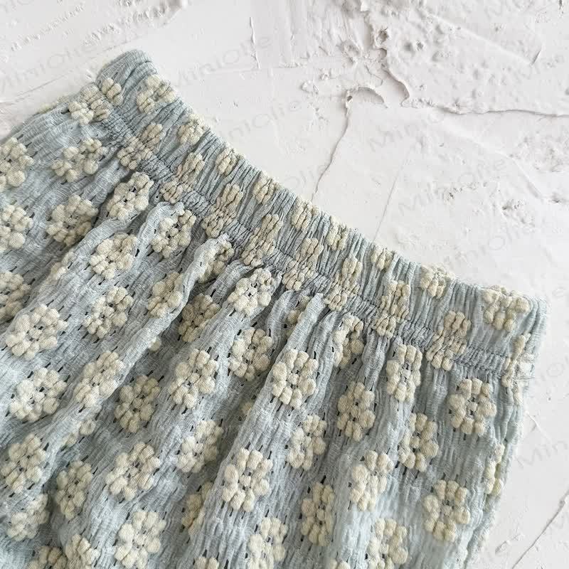 Completo in maglia da 2 pezzi con fiori ricamati per bambina - image 8