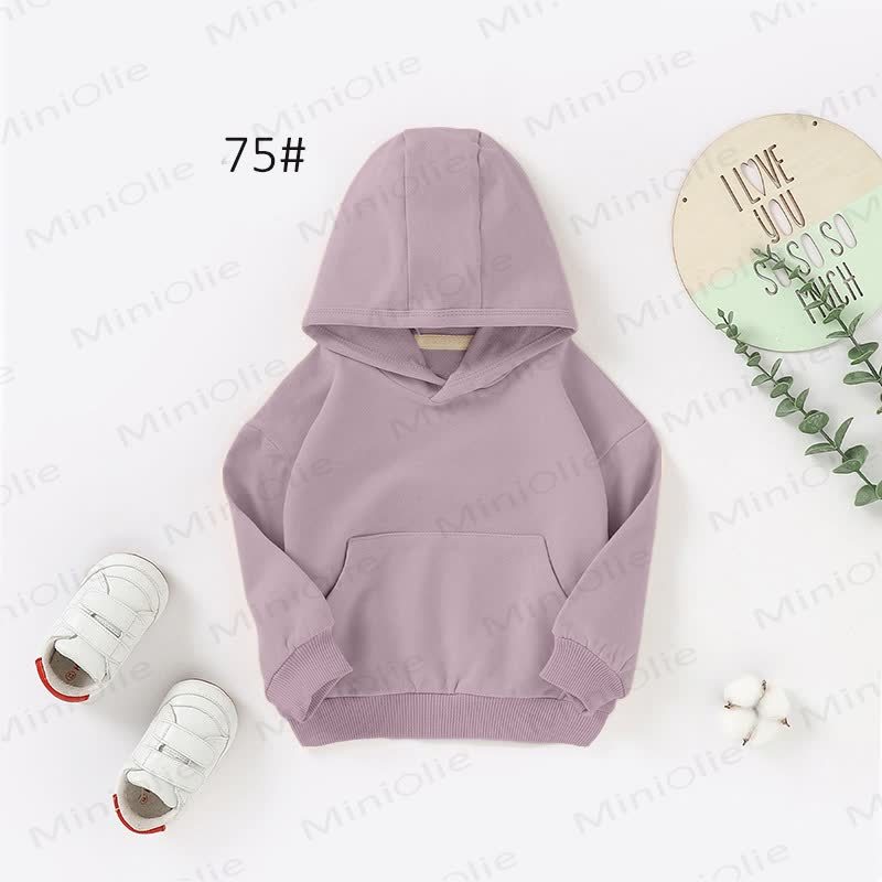 Felpa con cappuccio in cotone tinta unita per neonati e bambini - Viola - 3T - image 11